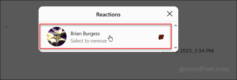 remove message reaction