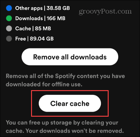 Clear Spotify Cache