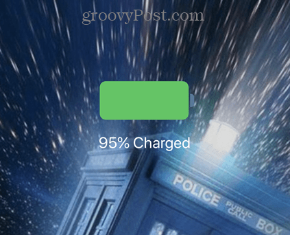 Battery percentage when iPhone charging