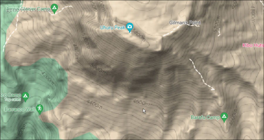 elevation displayed terrain