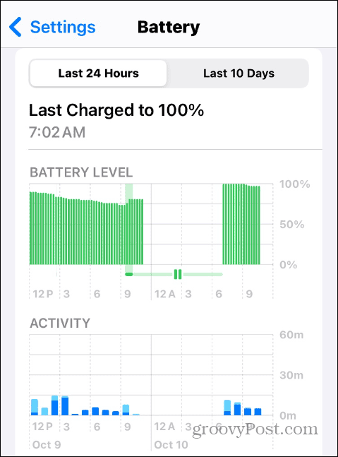 Battery charge information on iOS