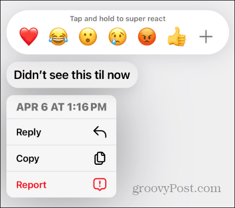 emoji reaction options instagram