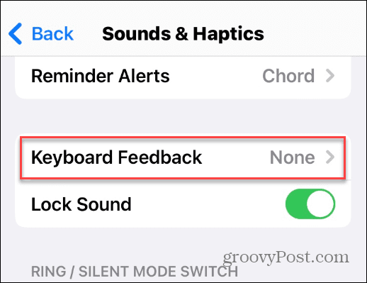 keyboard feedback