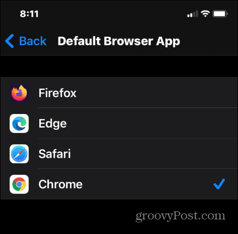 select browser iPhone