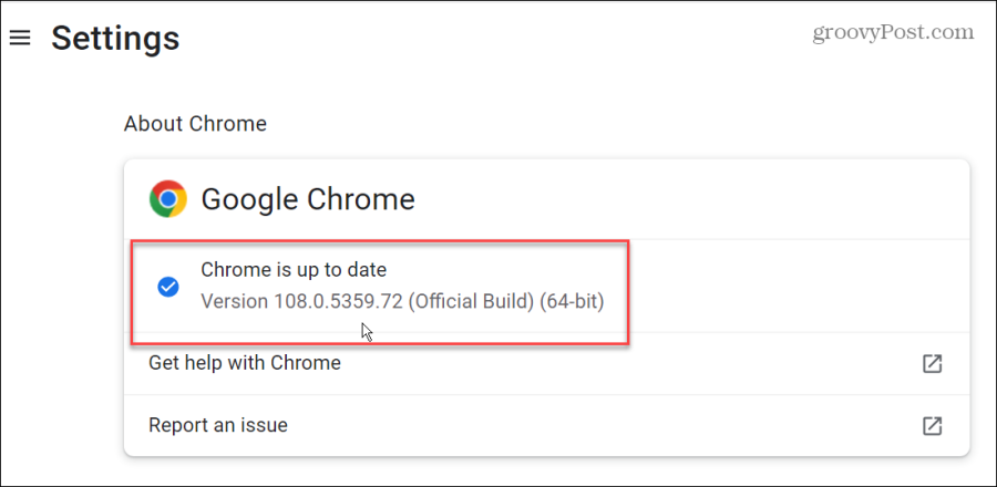 Update Google Chrome