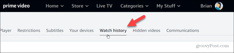 watch history prime video