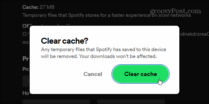 Clear Spotify Cache