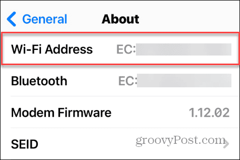 MAC Address on Your iPhone