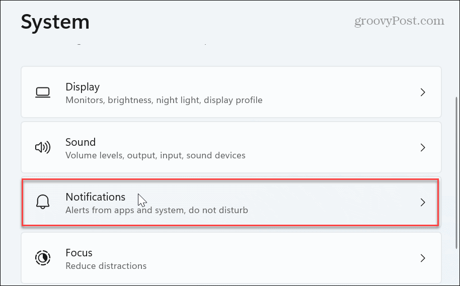 settings notifications