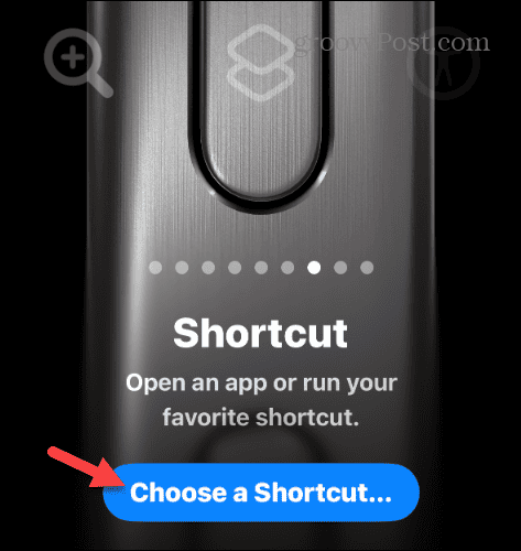 shortcut action button choose shortcut