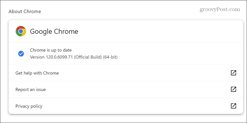 update google chrome