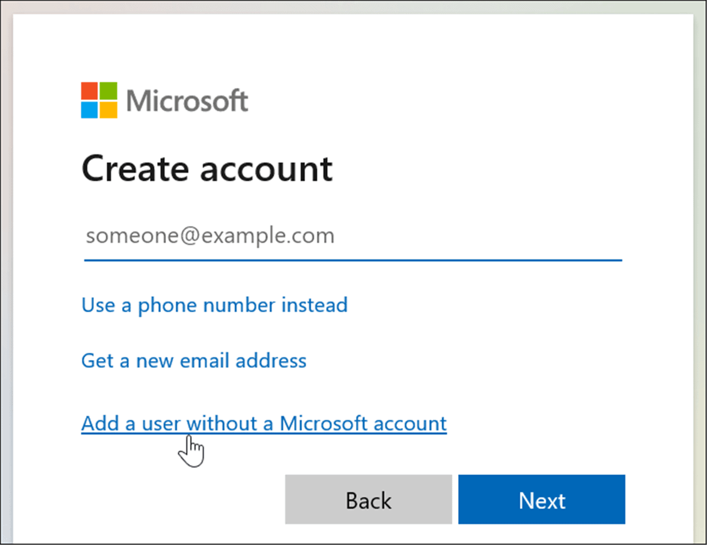 add user without microsoft account