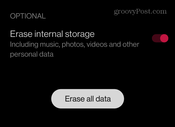 erase all data android