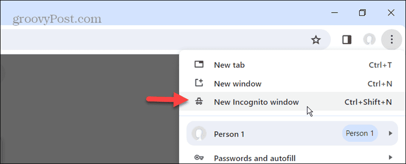 New Incognito window