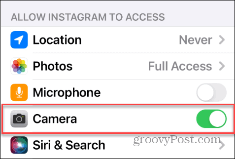 camera access instagram iphone