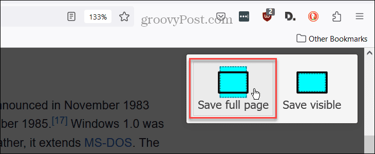save full page firefox