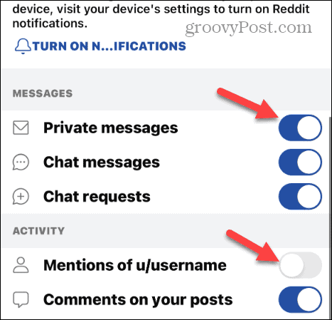 Disable Reddit Notifications