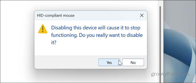 Disable the Touchpad on Windows 11