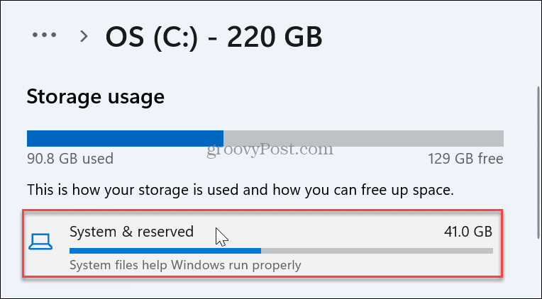Disable Reserved Storage 