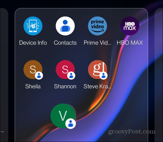 add contacts to the android home screen