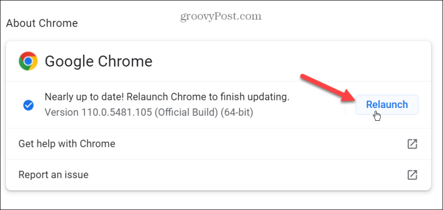 Google Chrome updated and ready to relaunch