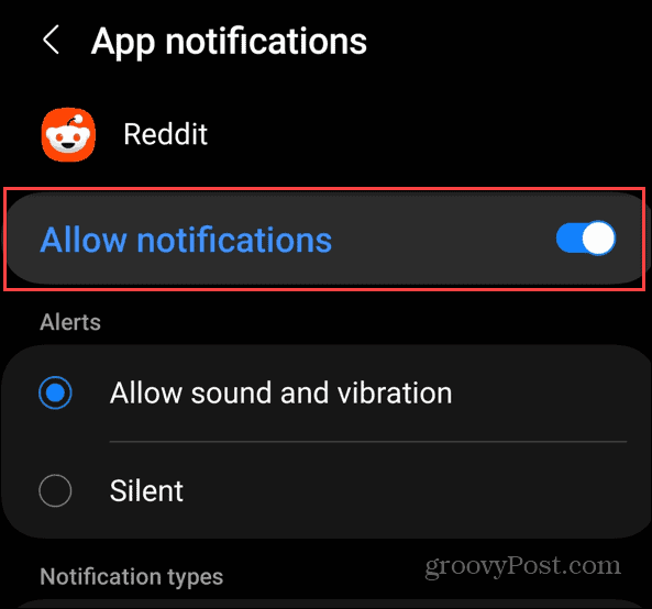 Disable Reddit Notifications