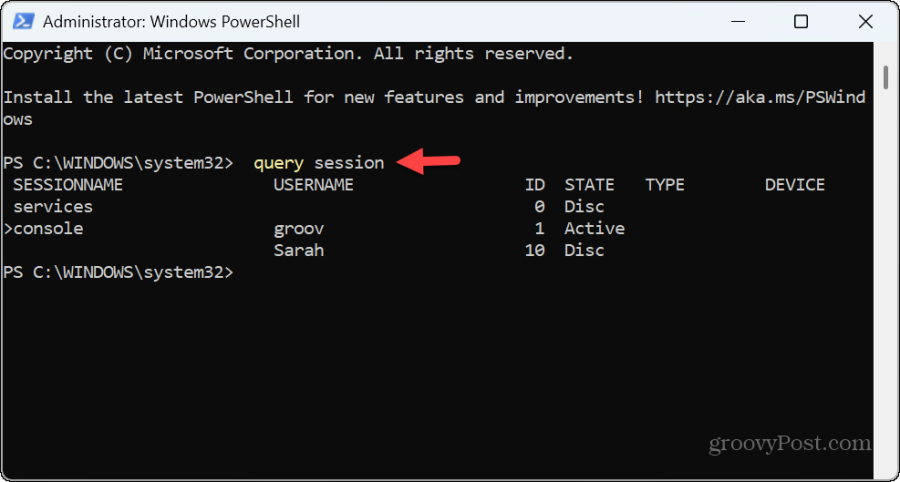 powershell query