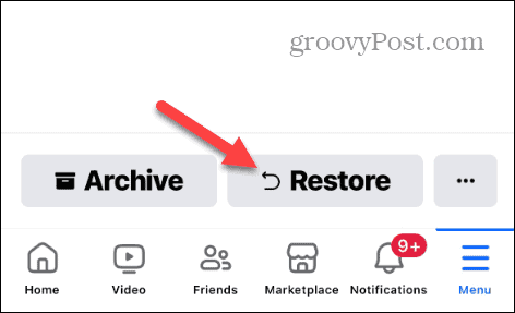 recover button