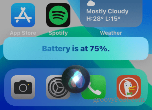 siri show battery percentage on iPhone 13