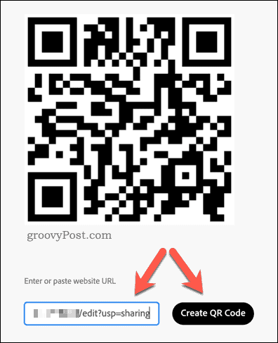 Create QR code in Adobe Express