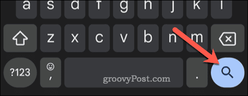 Search button for Gmail on an Android keyboard