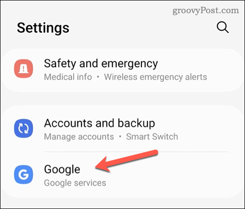 Open Google Settings