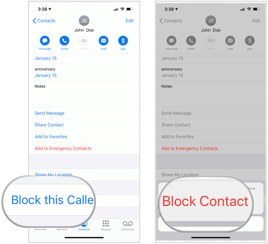 Block Contact