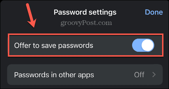 chrome save passwords on mobile