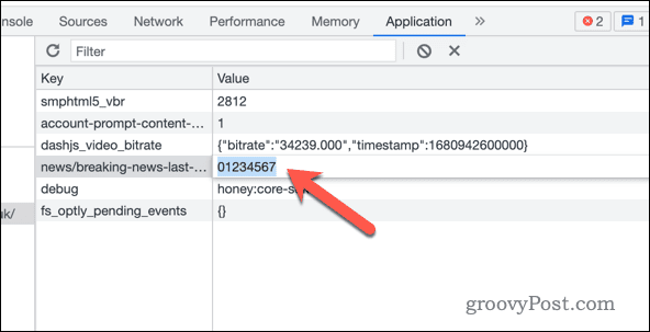 Editing local storage key values in Google Chrome