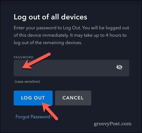 Logging out of all Disney+ devices