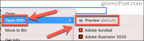 mac open with preview