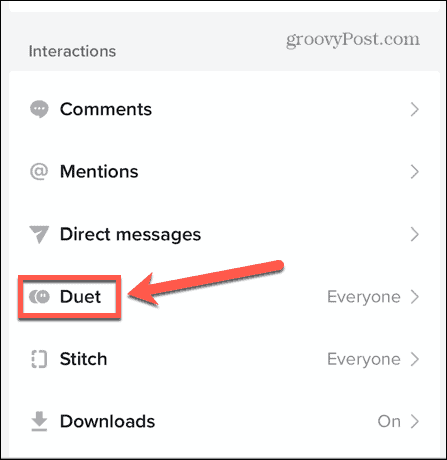 tiktok duet options