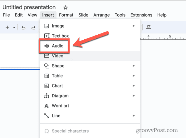 google slides insert audio