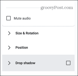 google slides video position options