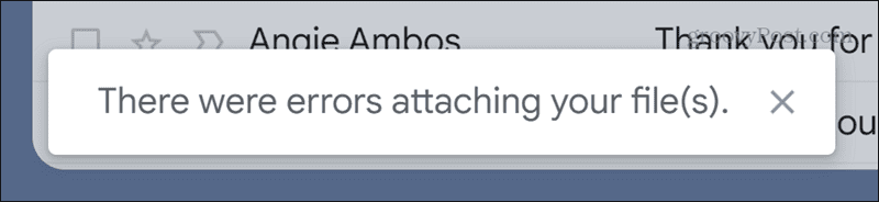 Gmail Error Attaching a File