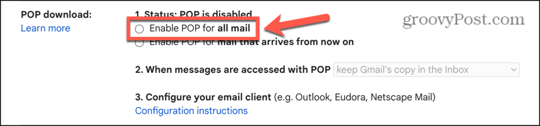 gmail enable pop