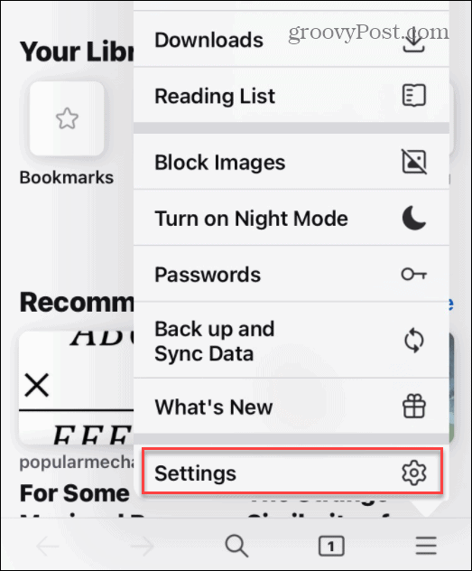 Firefox Settings