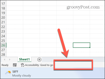 excel status bar