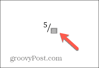 powerpoint bottom fraction box