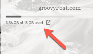 Example storage allowance for a Gmail account