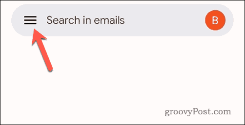 Tap the Gmail menu icon in Gmail mobile