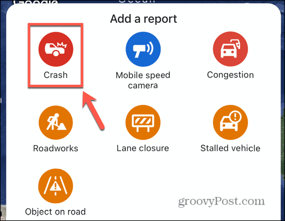 google maps report a crash