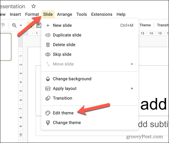 Edit the theme in Google Slides