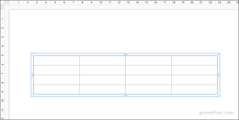 An example table in Google Slides